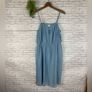 NWT Gap Light Blue Cotton Lyocell Cami Sleeveless Dress TALL